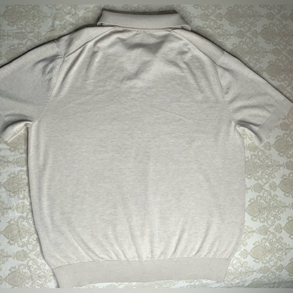Men’s Suitsupply Cotton-Silk Buttonless Polo – Beige XXL - Picture 5 of 5
